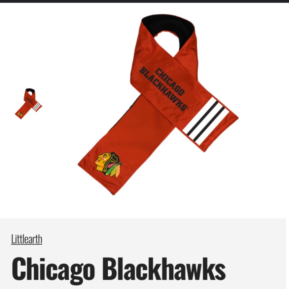 Chicago Blackhawks Hero Jersey Scarf with Inside Zip Pocket NWT
